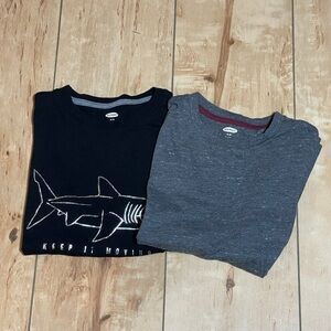 Old Navy, short sleeve & long sleeve tees , boy’s size‎ 8 Medium, black, gray
